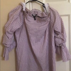 Off the shoulder striped blouse